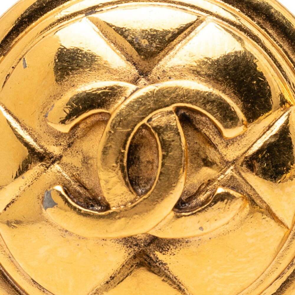 CHANEL Authentic Gold Logo Earrings - Picture 3 of 6